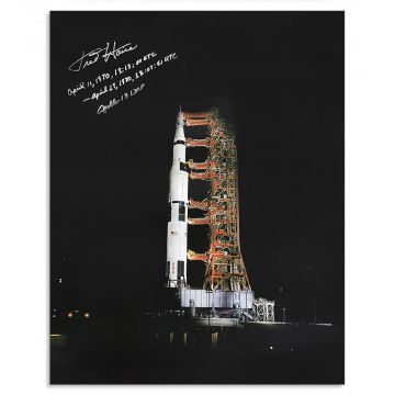 Fred Haise Signed & Inscribed 16x20 Apollo 13 Launchpad Photo