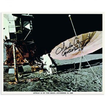 Pete Conrad Signed Apollo 12 Lunar Surface Litho