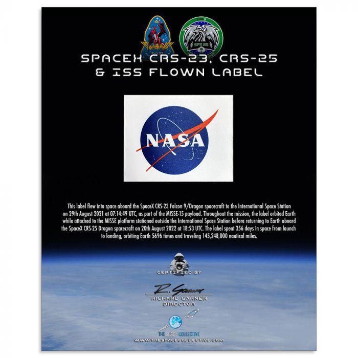 SpaceX & ISS Flown NASA Vector Label main product photo