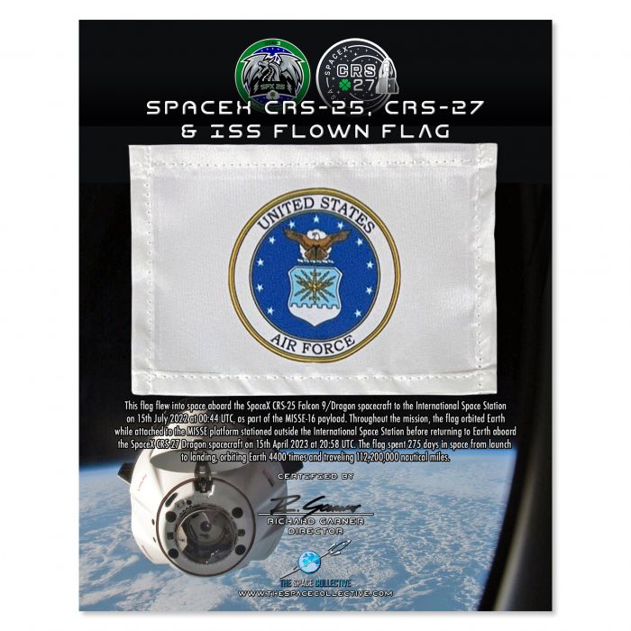SpaceX & ISS Flown Air Force Flag main product photo