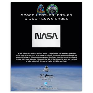 SpaceX & ISS Flown Black NASA Worm Label