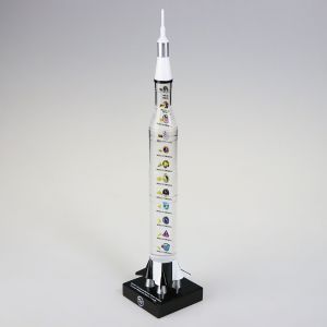 Saturn V Apollo 7 to 17 Flown Material & Moon Rock Lucite