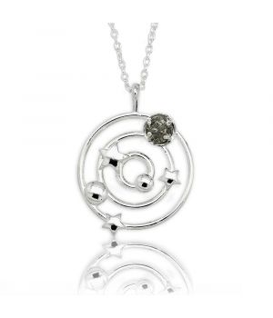 Sterling Silver Solar System Meteorite Pendant