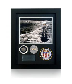 Apollo 16 Flown Kepler Coin & Astronaut Signed Photo