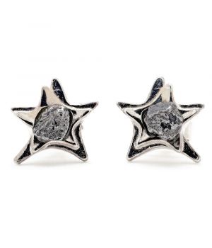 Sterling Silver Star Meteorite Earrings