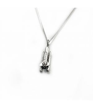 Sterling Silver Space Shuttle Pendant