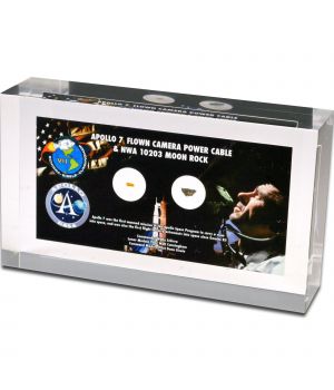 Apollo 7 Space Flown Cable Segment & Moon Rock Lucite