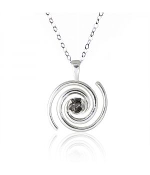 Sterling Silver Spiral Galaxy Meteorite Pendant