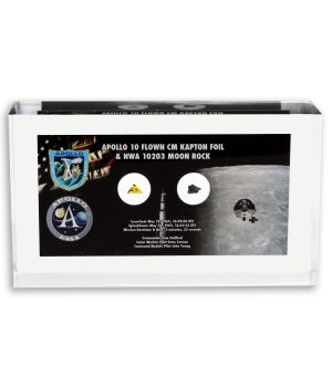 Apollo 10 Space Flown Kapton Foil & Moon Rock Lucite