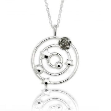 Solar System Meteorite Pendant in Sterling Silver