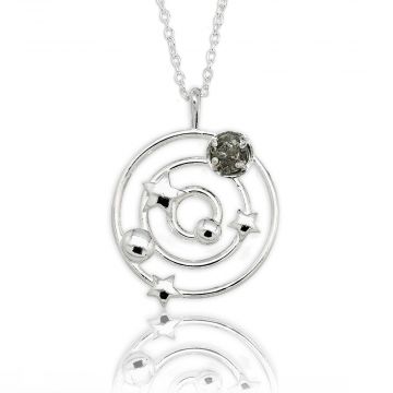 Sterling Silver Solar System Meteorite Pendant