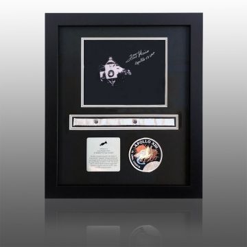 Apollo 13 LM Flown Stowage Assembly Strap & Signed Photograph