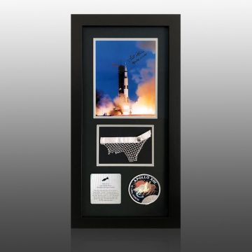 Apollo 13 LM Flown 6.5 inch Netting & Signed Photo