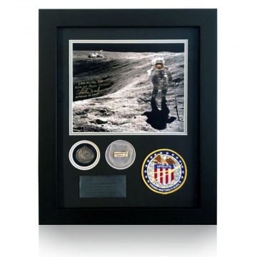 Apollo 16 Flown Kepler Coin & Astronaut Signed Photo