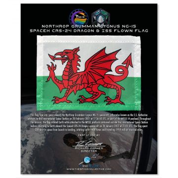 Grumman & SpaceX & ISS Flown Wales Flag / MISSE-14