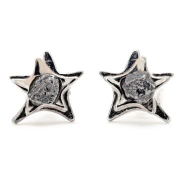 Sterling Silver Star Meteorite Earrings