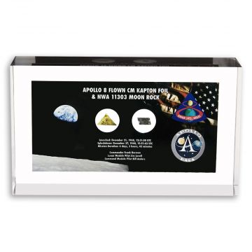 Apollo 8 CM Flown Kapton Foil & Moon Rock Lucite