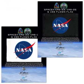 SpaceX & ISS Flown 6x4 NASA Flag / MISSE-15