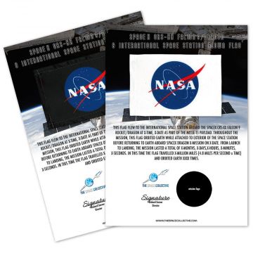 SpaceX & ISS Flown 6x4 NASA Flag / MISSE-15