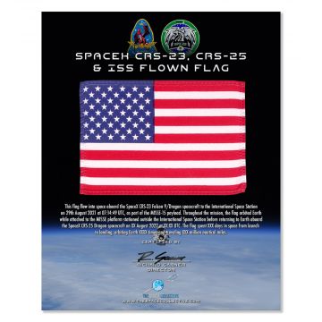 SpaceX & ISS Flown 6x4 US Flag / MISSE-15