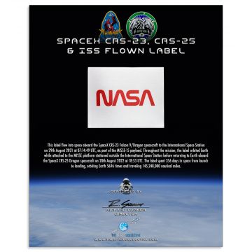 SpaceX & ISS Flown Red NASA Worm Label / MISSE-15