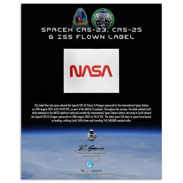 SpaceX & ISS Flown Red NASA Worm Label