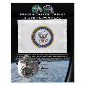 SpaceX & ISS Flown Navy Flag