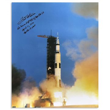 Fred Haise Signed & Inscribed 16x20 Apollo 13 Launch Photo