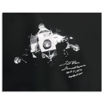 Fred Haise Signed & Inscribed 16x20 Apollo 13 Lunar Module Photo