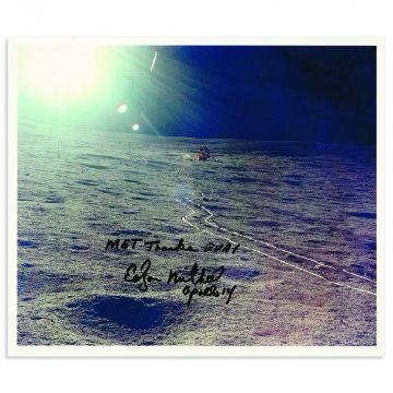 Ed Mitchell Signed Apollo 14 EVA Photo