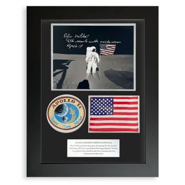 Apollo 14 Flown USA Flag & Signed Photo