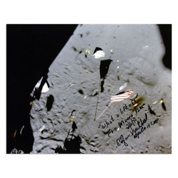 Ed Mitchell Signed Apollo 14 Liftoff Photo