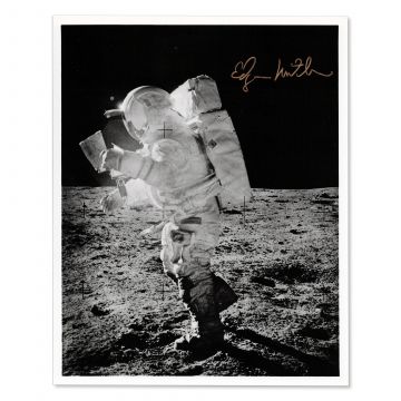 Ed Mitchell Signed 8x10 Lunar Surface Photo