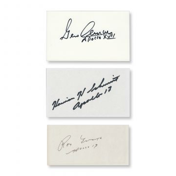 Apollo 17 Crew Signed Index Cards