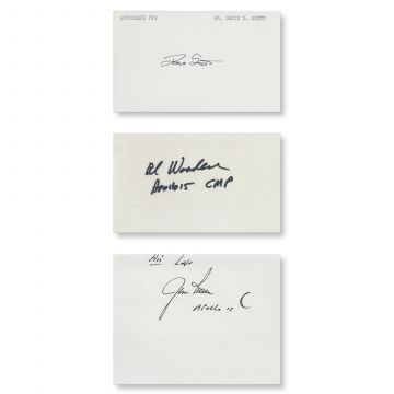 Apollo 15 Crew Signed Index Cards