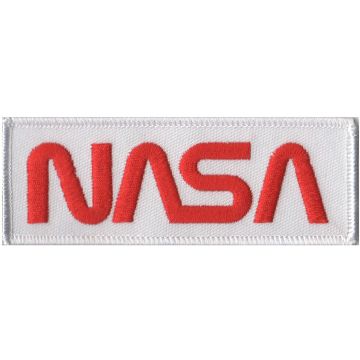 NASA Red on White Worm Patch