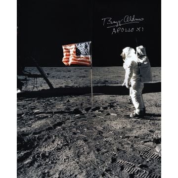 Apollo 11 Signed 16x20 Flag Photo