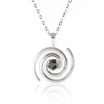 Spiral Galaxy Meteorite Pendant in Sterling Silver