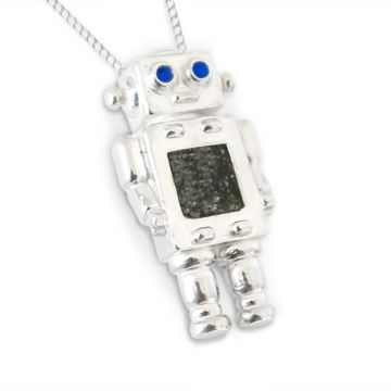 Sterling Silver Robot Moon Rock Necklace