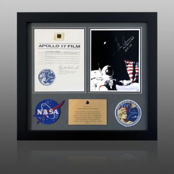 Apollo 17 Lunar Surface Flown Film & Cernan Autograph