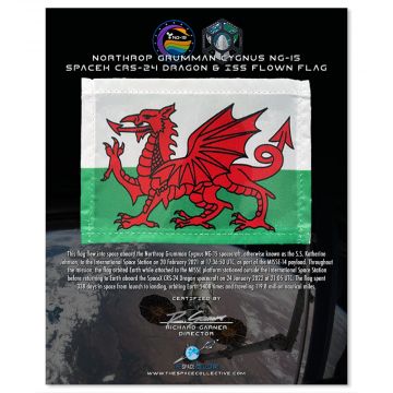 Grumman & SpaceX & ISS Flown Wales Flag
