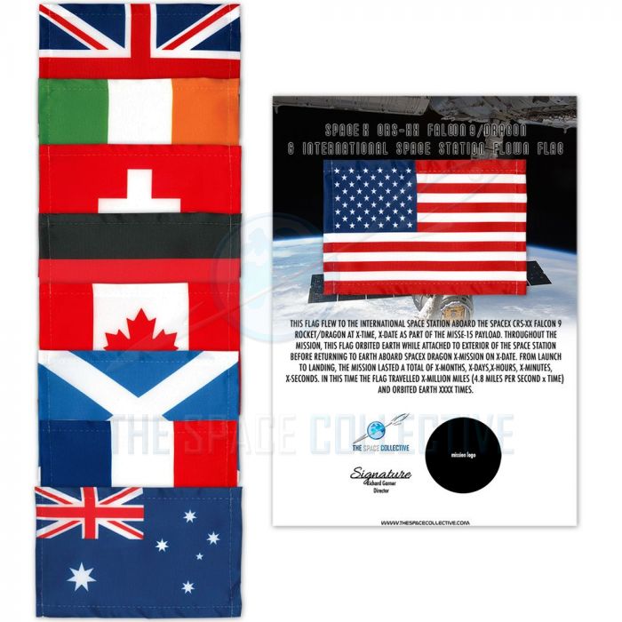 SpaceX & ISS Flown 6x4 Country Flags main product photo