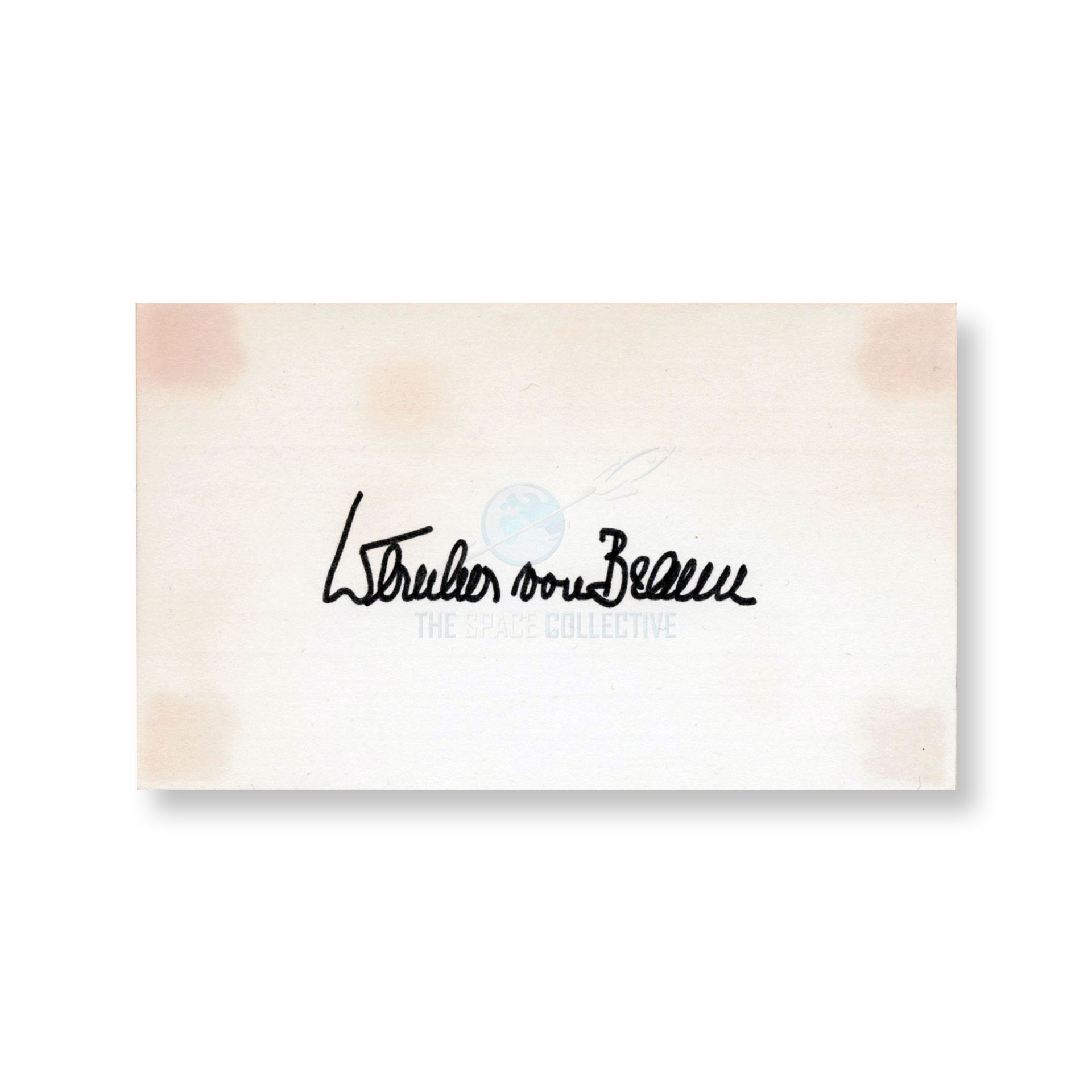 Werner Von Braun Signed Index Card