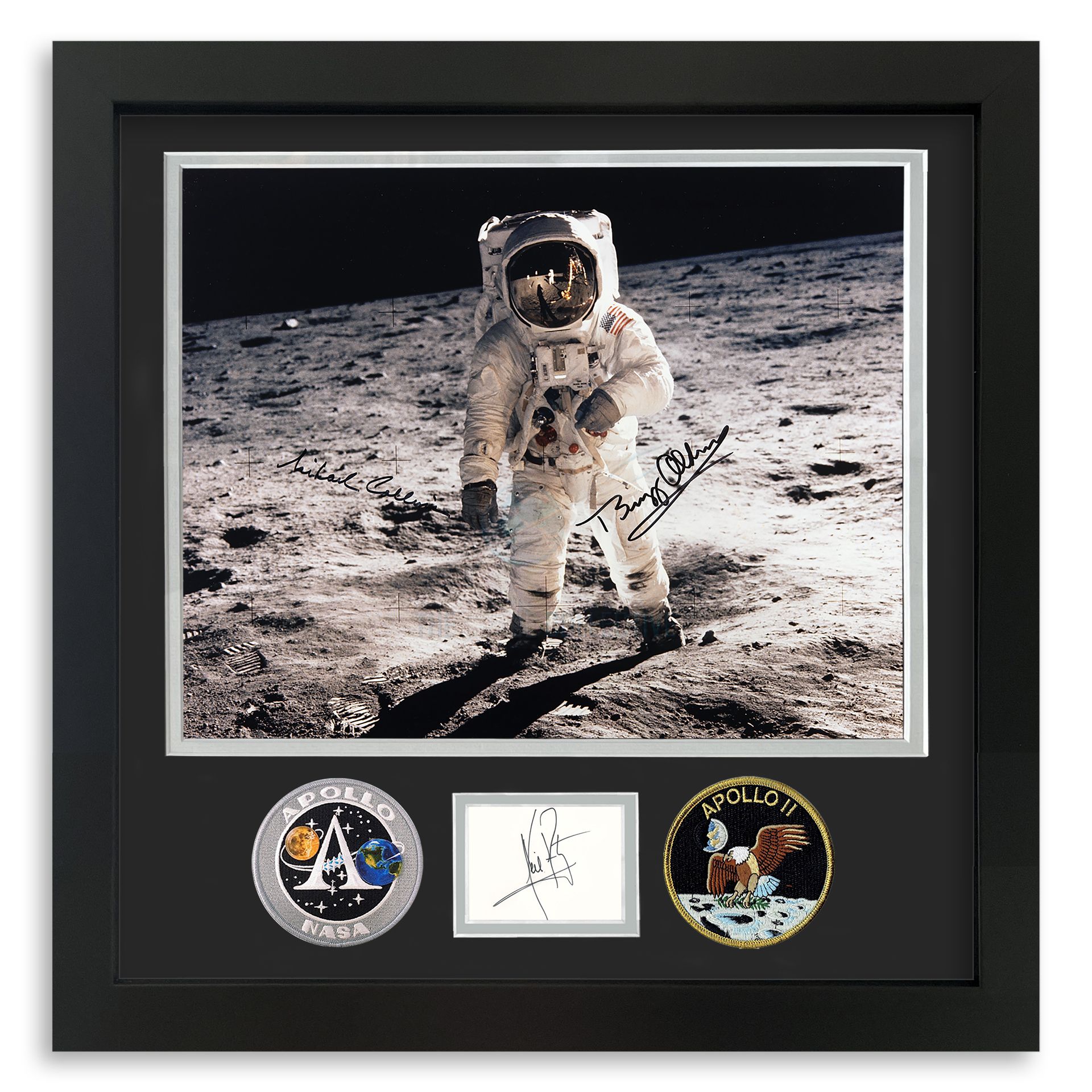 Apollo 11 Crew Signed Moonwalk Frame