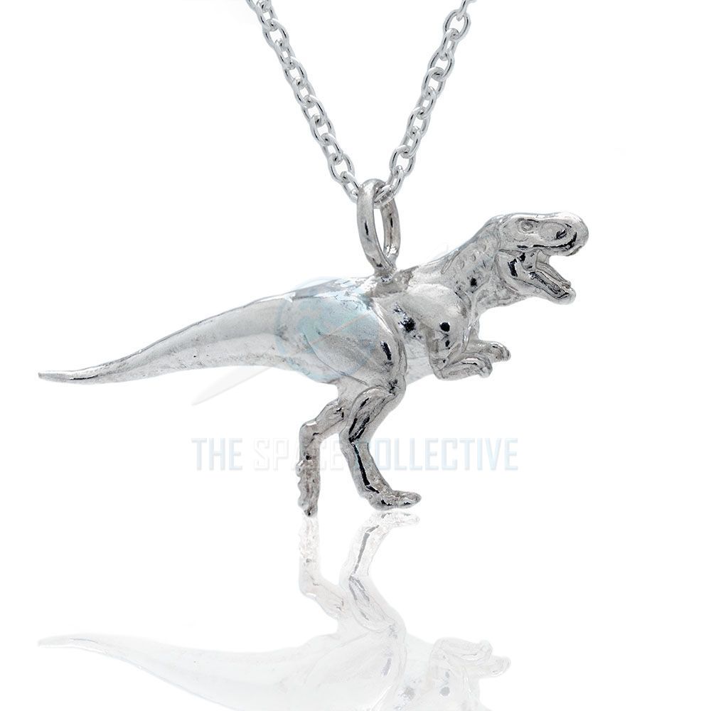 Sterling Silver .8mm 3D Diplodocus Sauropod Long Neck And Tail Plant Eating Dinosaur Pendant Necklace 