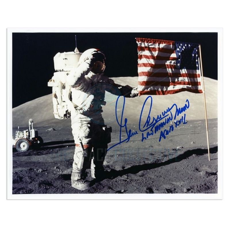 アポロ17号　船長　「ジーン・サーナン（Gene Cernan）サイン宇宙飛行士 gene-cernan-signed-apollo-17-