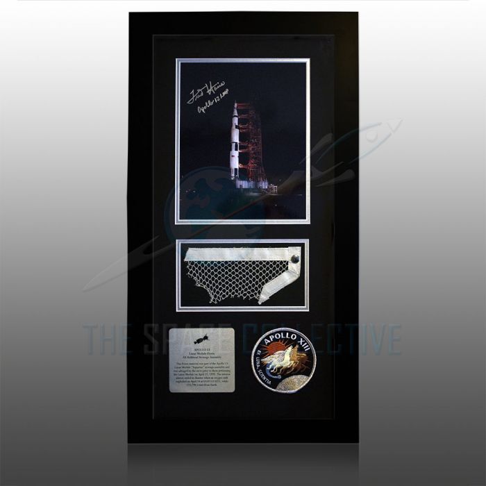 Apollo 13 LM Flown 7 inch Netting & Signed Photo main product photo