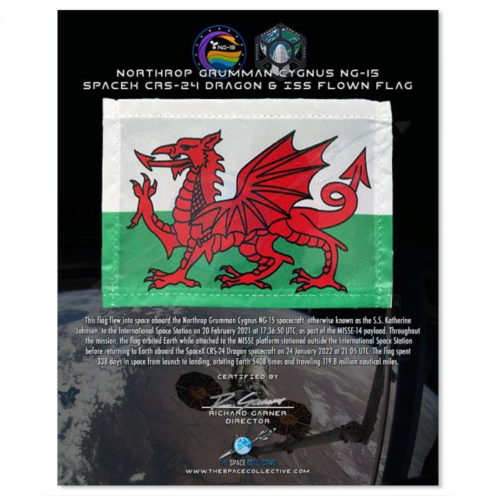 Grumman & SpaceX & ISS Flown Wales Flag / MISSE-14 main product photo