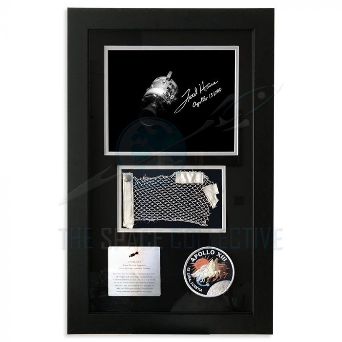 Apollo 13 LM Flown 7.5x4.5 Netting & Haise Signed Photo main product photo