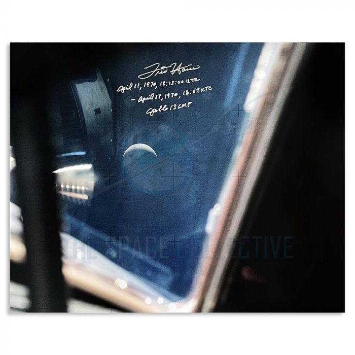 Fred Haise Signed & Inscribed 16x20 Apollo 13 Distant Moon Photo main product photo